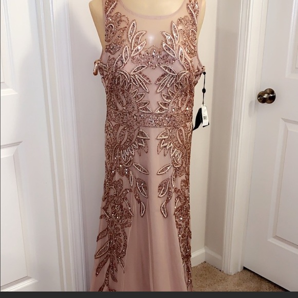 Adrianna-Papell PLUS size beaded sleeveless long gown - Picture 13 of 15